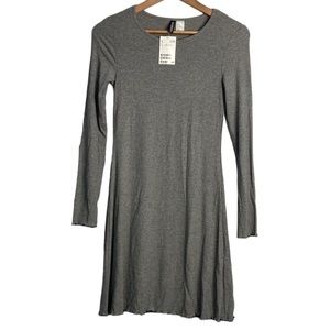 NWT H&M Divided Gray Ribbed‎ Mini Dress
